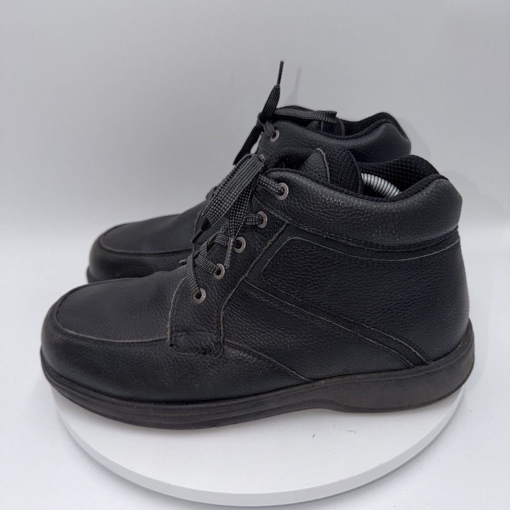 Orthofeet Highline Shoes Mens Black Leather Boots Size 9 Extra Wide 4 E